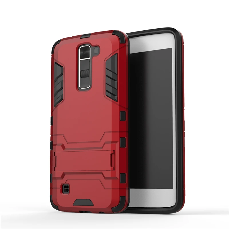 Red YUHHASHI противоударный жесткий чехол-подставка для LG K7, защитный чехол-накладка для телефона, чехол-бампер для LG K7 - Цвет: Red
