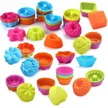 

Silicone Cupcake Liner Holders Bake Muffin Dessert Baking Chocolate Nonstick Cups Mold Resistant Reusable Cake Molds Muffin DIY