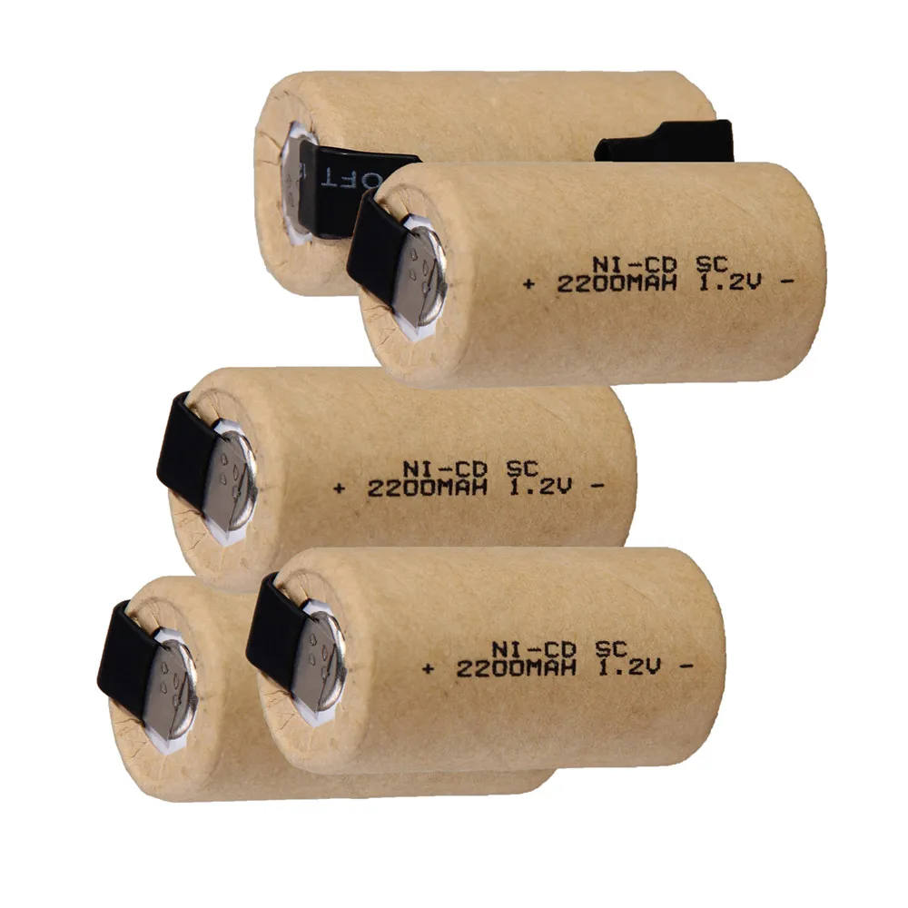5 шт SC батареи 2200mah 1,2 v subc nicd батареи случайный цвет