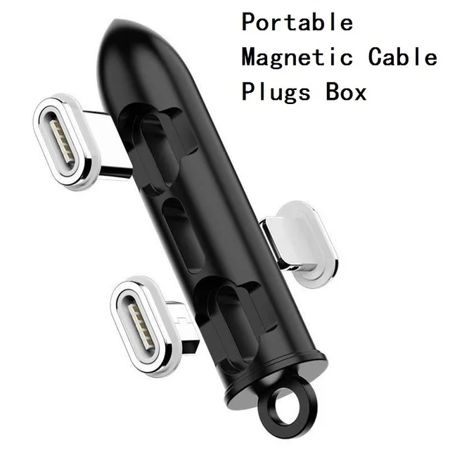 Round Magnetic Cable plug Type C Micro USB C 8 pin Plugs Fast Charging Adapter Phone Microusb Type-C Magnet Charger Plug Cable Plug Box