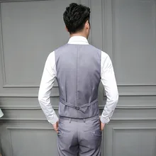 Стиль четыре сезона мужской сплошной цвет корейский стиль нижнее белье костюм жилет приталенный мужской формальный жилет