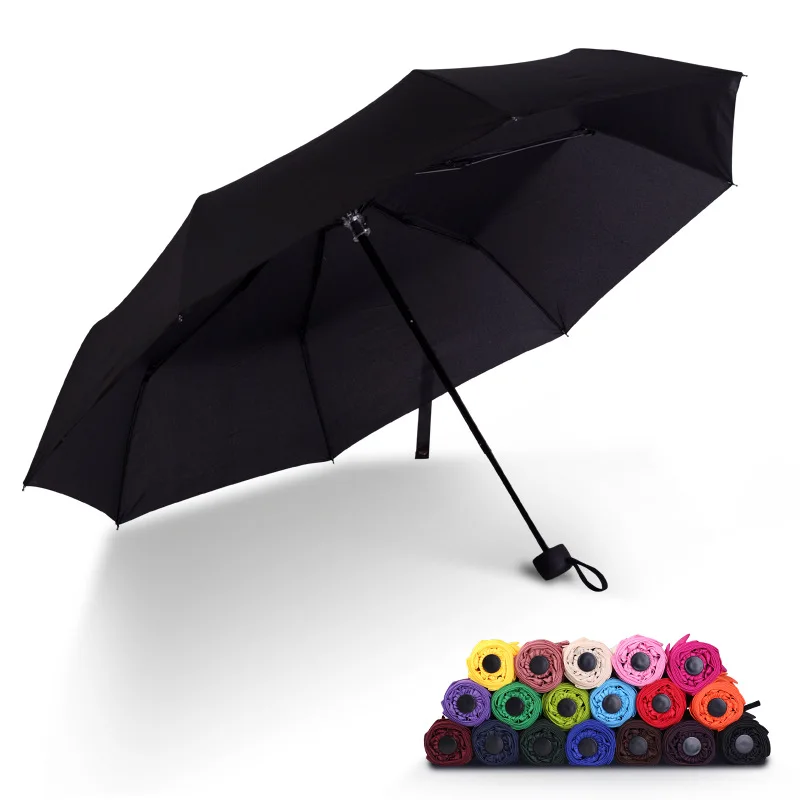

Manufacturers Direct Selling Three-fold Umbrella Double Extra-large All-Weather Umbrella Solid Color Umbrella Advertising Umbrel