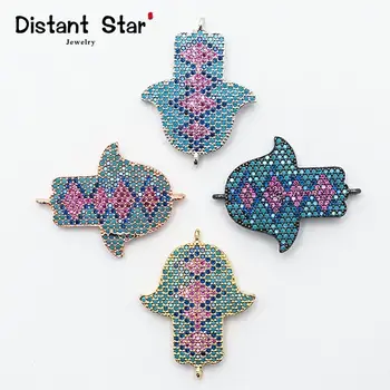 

1.1*0.9in Brass Zirconia Diy Jewelry Bracelet Making Multicolored Bracelet Necklace Jewelry Accessories Connector Flower Finding