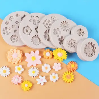 

Mini Flower Silicone Cake Fondant Resin Molds Roses Flower Mold Daisy Flower Molds Small Flower Molds Jewelry Art Tools