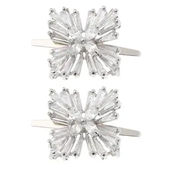 

2pcs Shoe Clip Square Zircon DIY Buckle High Heel Decoration Charm Wedding Clothes Women Ornaments Accessories Floral M4YF