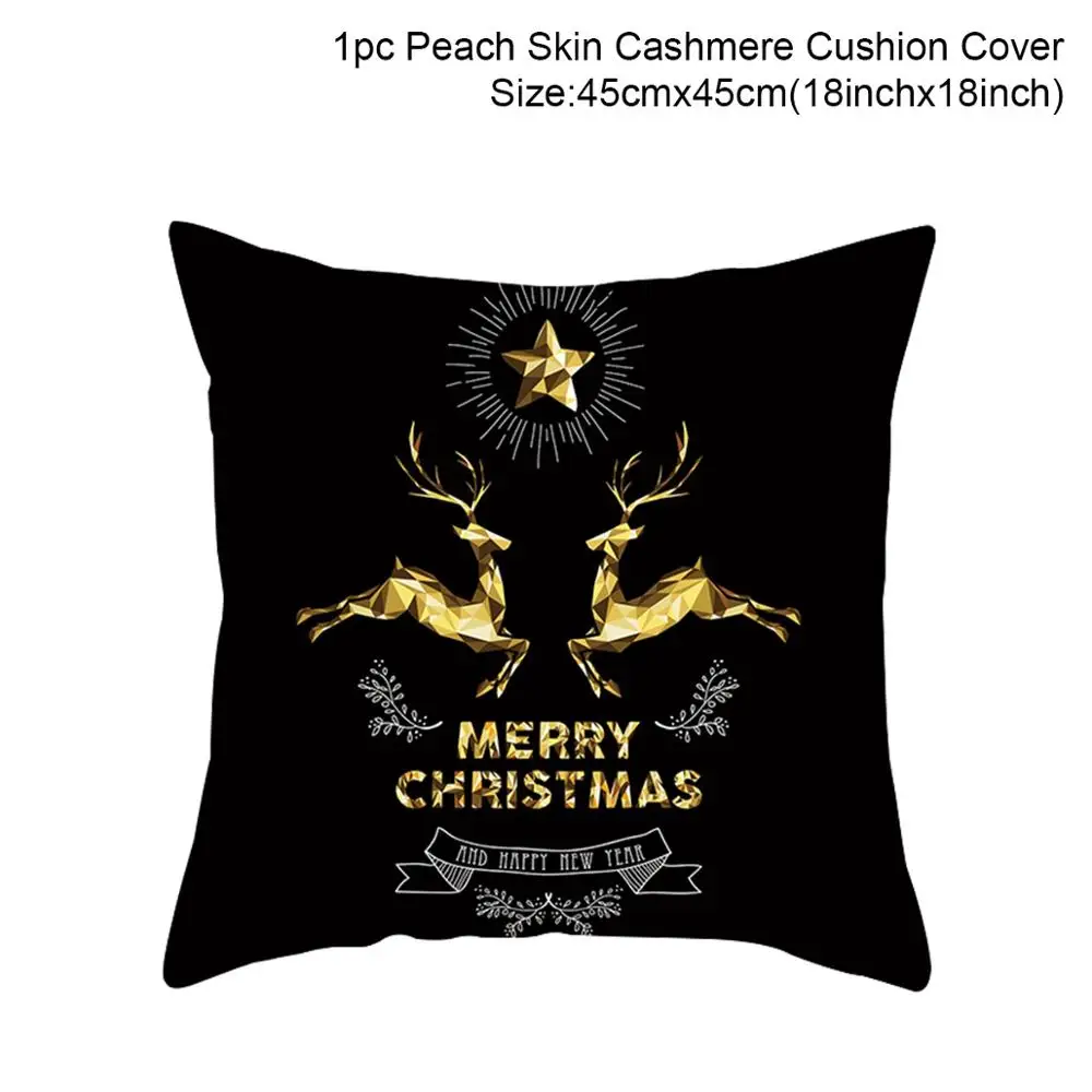 Cushion cover 17 Navidad Рождественский чехол для подушки с рождественским декором для дома рождественские украшения олень Санта Клаус счастливый год - Цвет: Cushion cover 17