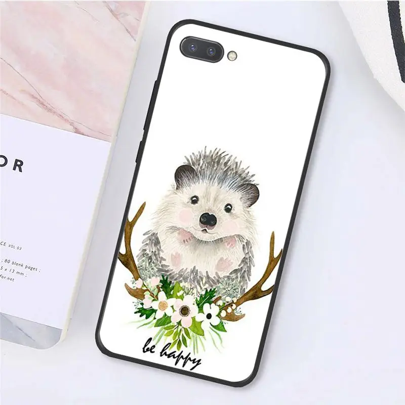 Cute Animal Hedgehog Cattle Fox Deer Flower