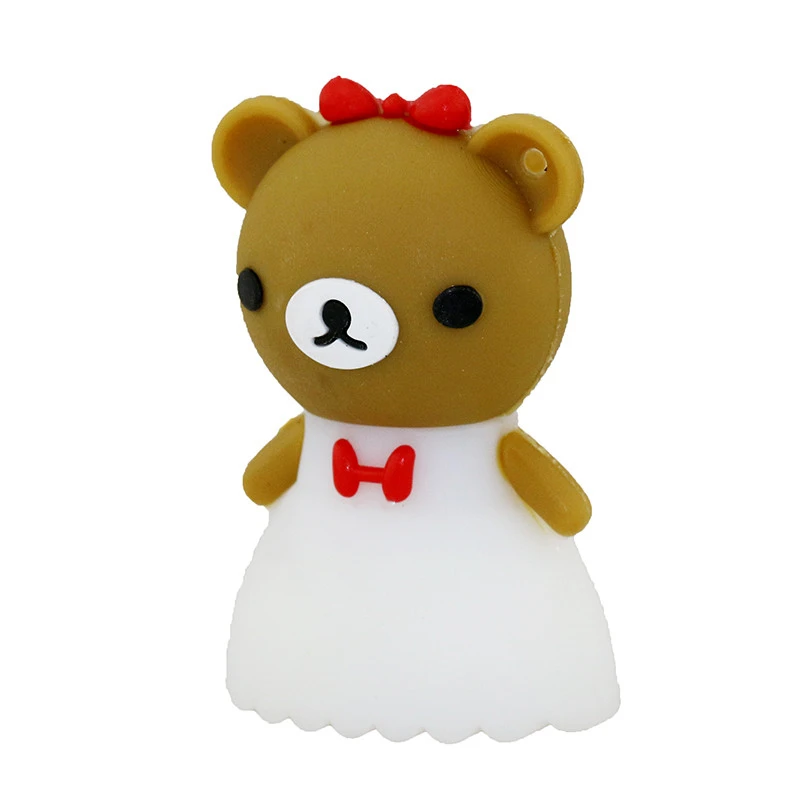 Мультфильм медведь свадьба жених USB 2,0 novios U диск флэш милый 32 Гб 128 16 64 32 8 256 ГБ Флешка карта памяти мальчик/девушка подарок - Цвет: Bride