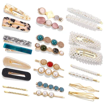 

24 Hair Clips Stylish Korean Pearl Hair Clips Hair Clips Sweet Artificial Australian Acrylic Resin Hair Clips for Women, Women a
