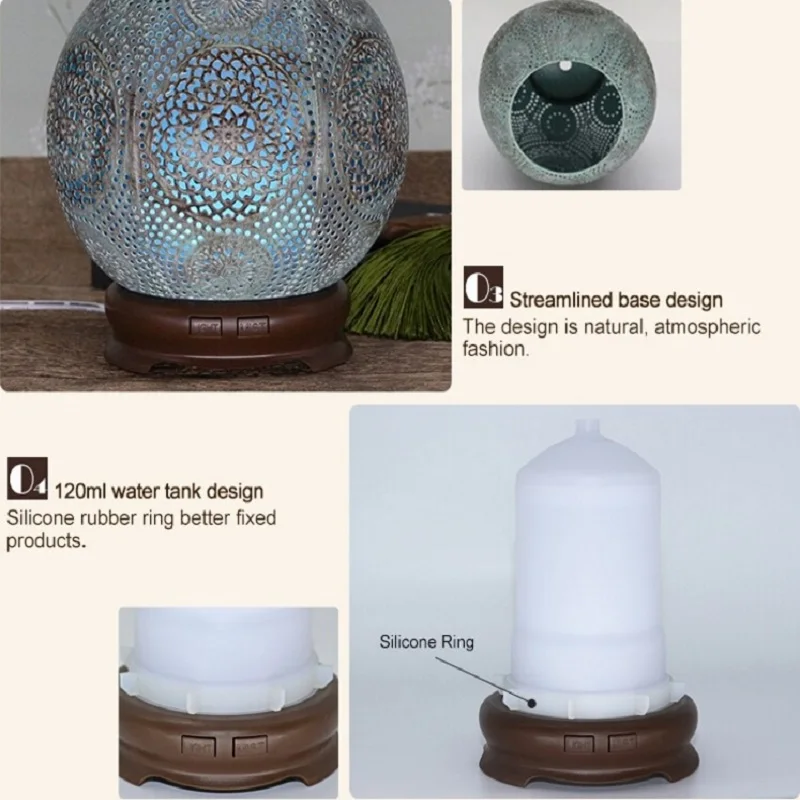  120ML Mist Maker Air Humidifier Aroma Essential Oil Diffuser Ultrasonic Electronic Humidifier Handm