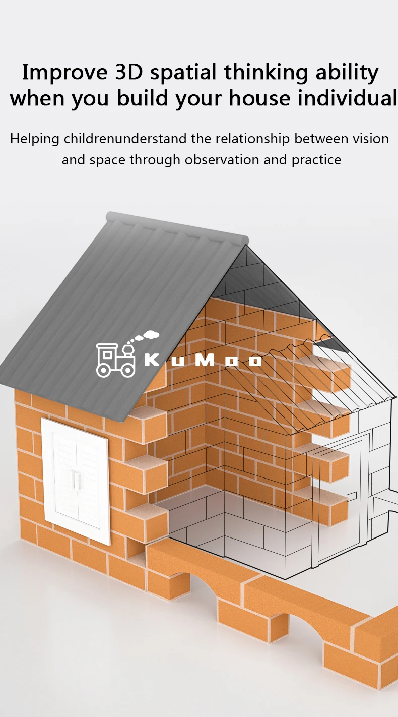 MiDeer my first building 3D стерео DIY Мини Моделирование строительный Дом ручная игрушка многоразовые 220 шт