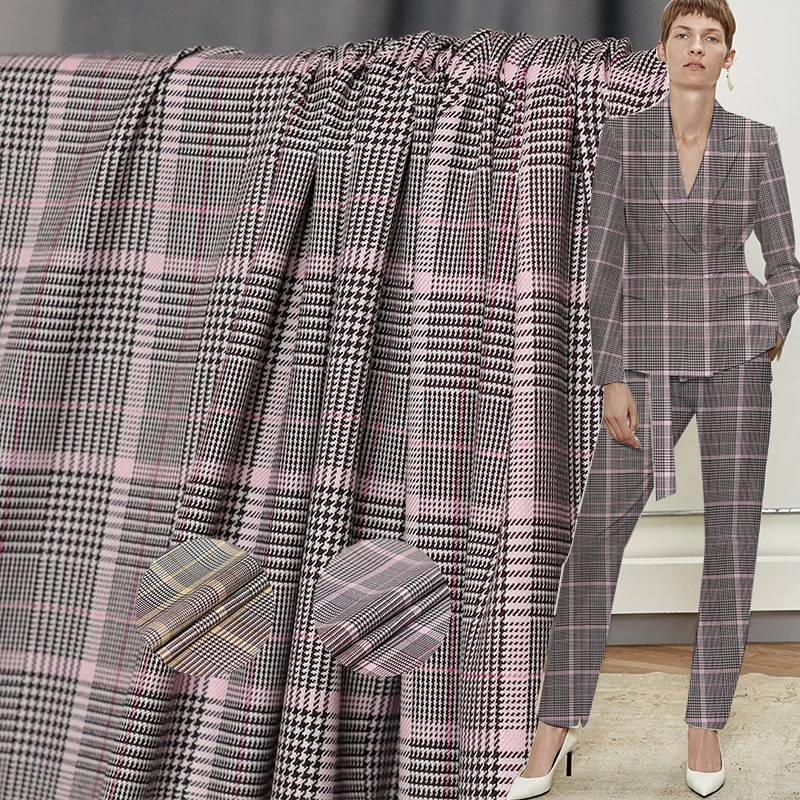 

The Cloth Japanese Yarn Dyed Houndstooth Worsted Wool Fabrics Materials Autumn Women Suits Pants Sewing Cloth Freeshipping