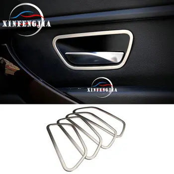 

For BMW 3 Series 3GT F34 F30 13-18 & 4 Series 4dr F36 14-19 4pcs Steel Interior Inner Handle Bowl Cover Trim