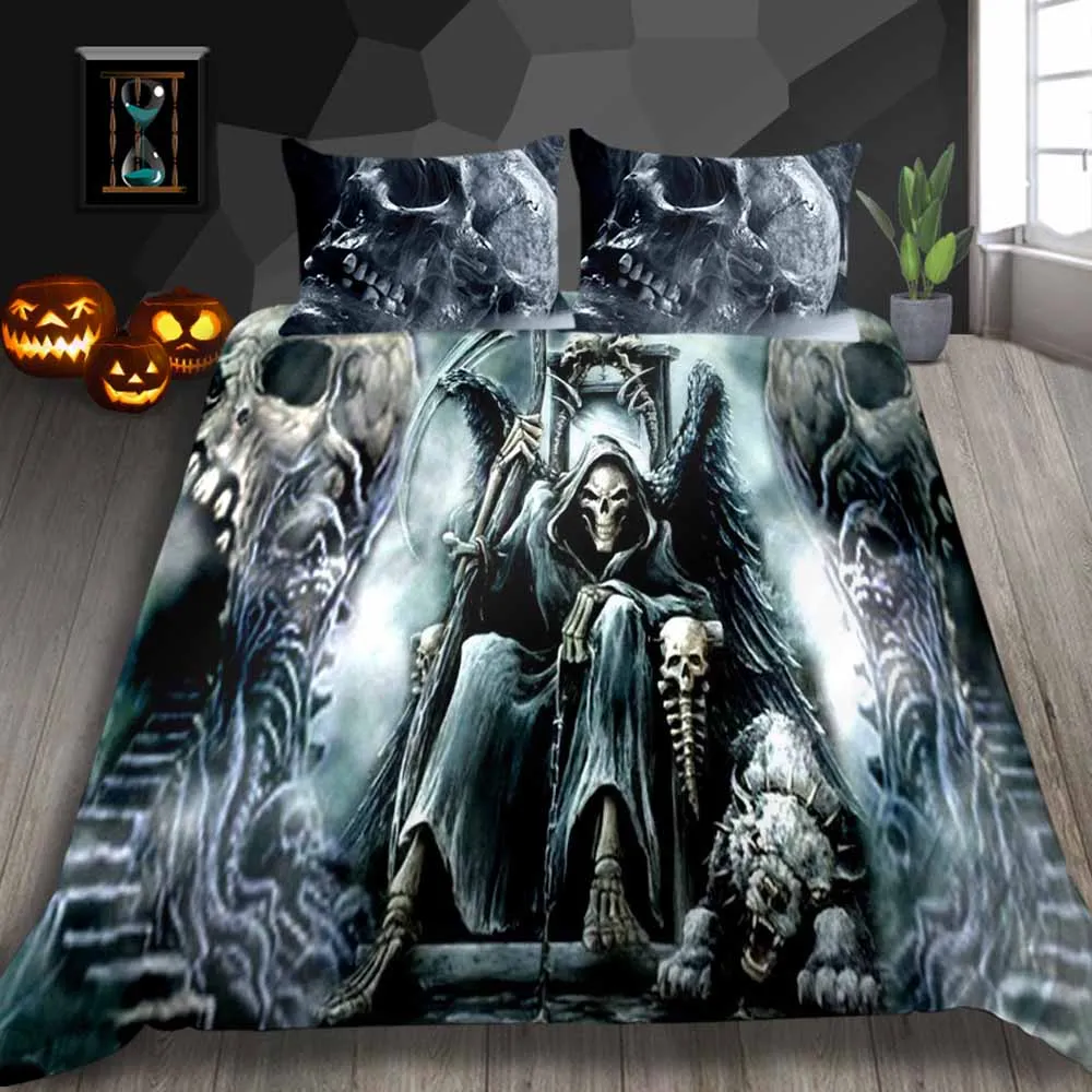 Thumbedding 3D Printed Bedding Set High End Grim Reaper Fashion Duvet
