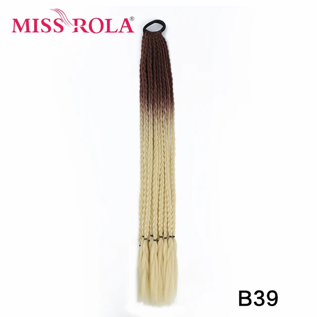 Synthetic Chignon Hair 60cm Hair Color Gradient Dirty Braided Ponytail Women Elastic Hair Rubber Band Hair Accessories Headband B39