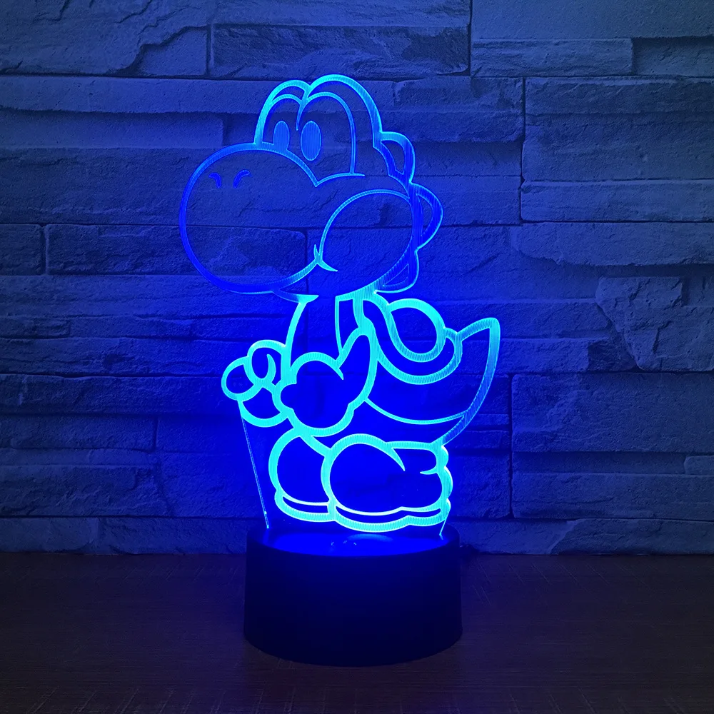 Игра Mario Yoshi Egg детский светодиодный ночной Светильник для детской спальни декоративная 3d лампа с питанием от аккумулятора Usb Настольный классный детский ночной Светильник