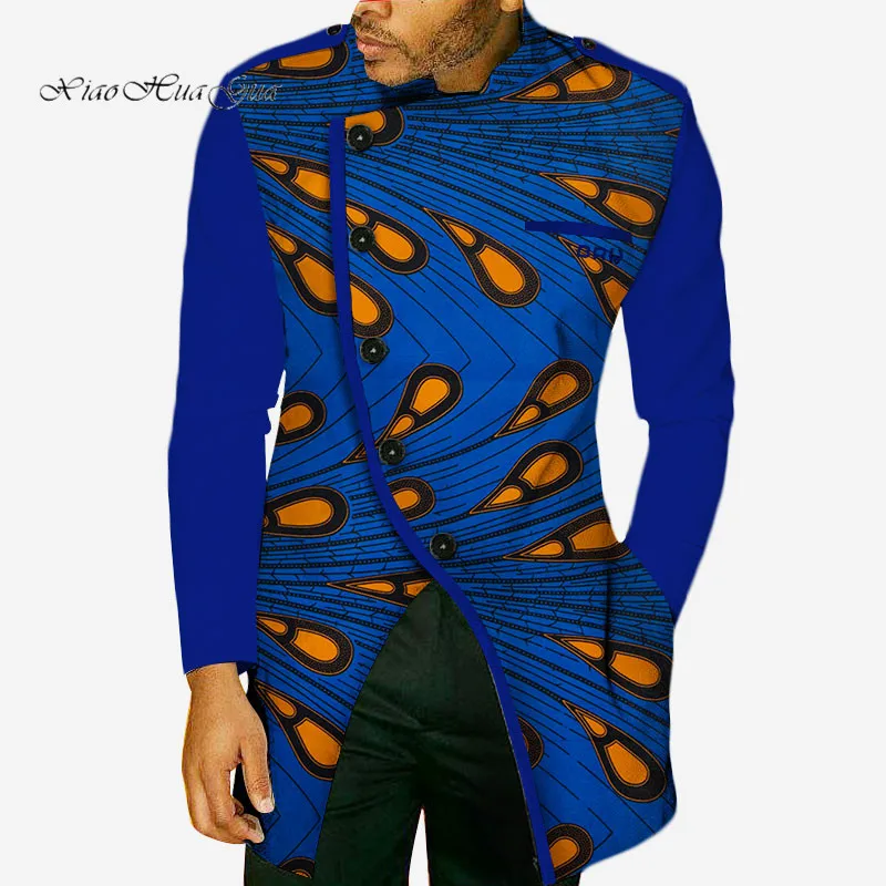 Новая мода осень Африканский Воск Принт с длинным рукавом футболки для мужчин Базен Riche рубашки мальчиков африканская Дашики стиль Костюмы