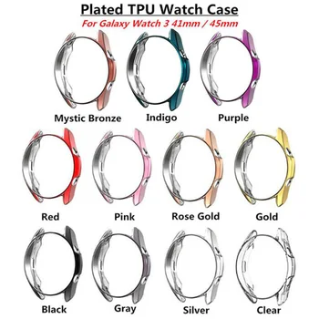 

TPU Soft Frame Cover Screen Glass Protector Full Edge Shell For Samsung Watch3 Galaxy Watch 3 41mm/45mm Protective Bumper Case