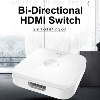 

2 Port HDMI Switch Bi-Directional 1x2 2x1 3D 4K HDMI Switcher Lightness Portability Convenient Carrier for Xbox PS4