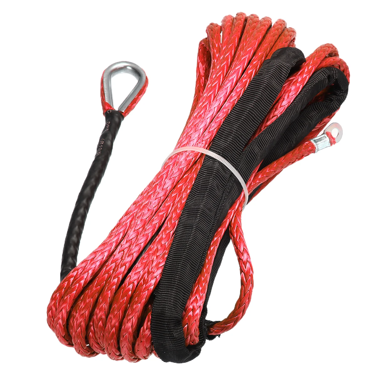 

New Arrival 1pc 1/4'' x 15m 7000lbs Synthetic Winch Rope Cable Line for ATV UTV Off-Road Red Towing Ropes