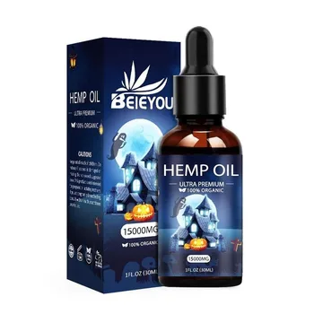 

30ml New Halloween Natural Hemp Oil Head Pain Relief Anxiety Anti Inflammatory Extract Drops Hemp Seed Oil For Better Sleep