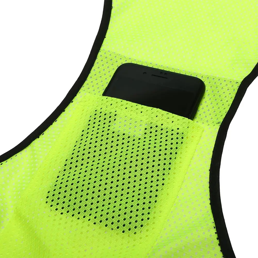 High Visibility Night Safety Vest Outdoor Sports Breathable Mesh Reflective Vest with Pocket for Running Cycling Jogging Walking