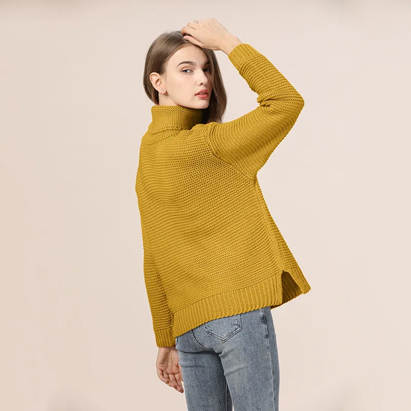 Autumn Winter Turtleneck Sweater Women Oversize Solid Knitted Sweaters Warm Long Sleeve Pullover Sweater Female 2019 Fashion New Autumn Winter Turtleneck Sweater Women Oversize Solid Knitted Sweaters Warm Long Sleeve Pullover Sweater Female 2019 Fashion New