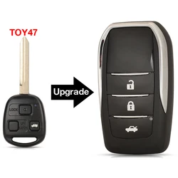 Enhanced Remote Car Key Shell Case with Toy47 Blade and Logo for 3 Buttons