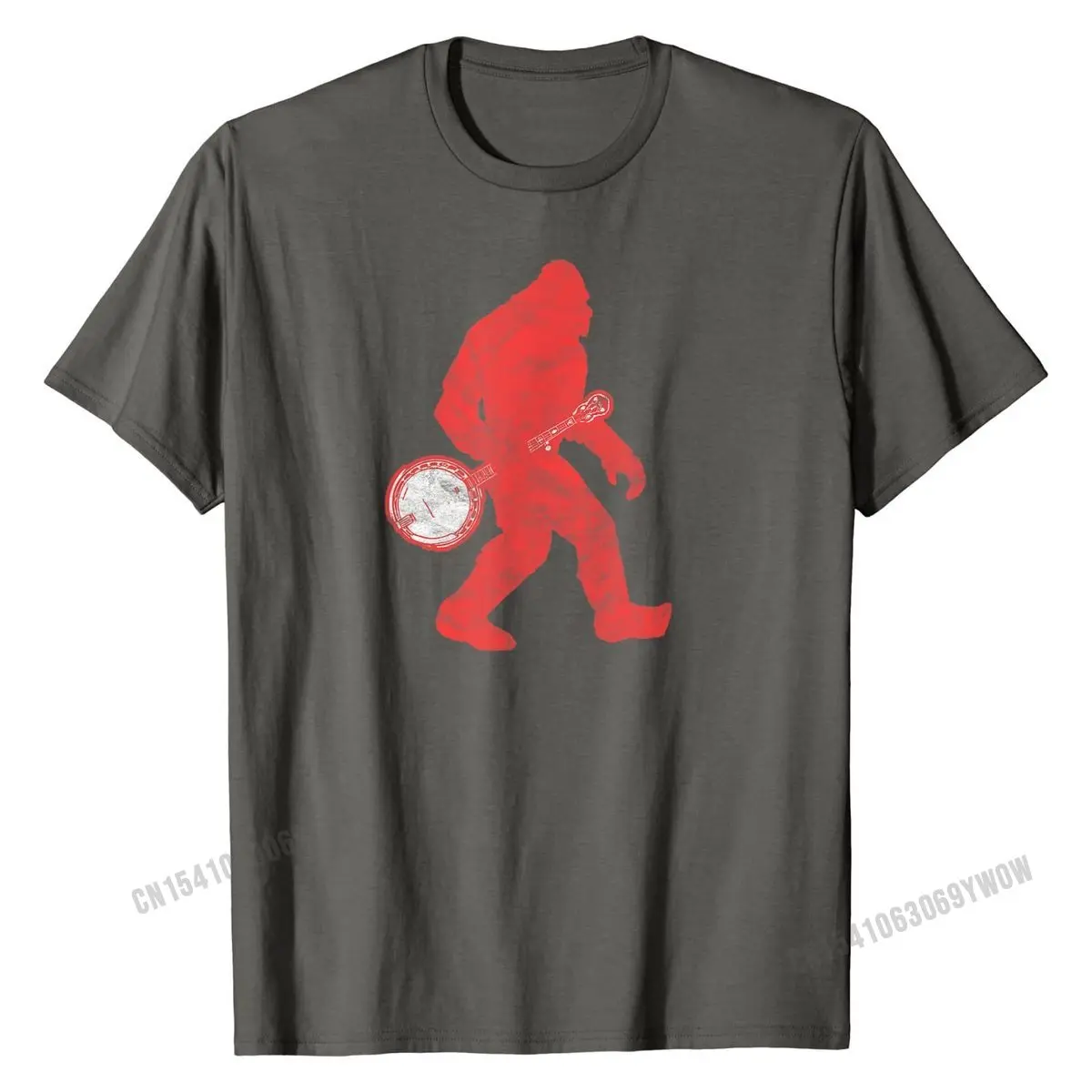 

Bigfoot & Banjo Funny Sasquatch Silhouette Retro Bluegrass T-Shirt Tees Popular 3D Printed Cotton Men Tshirts Printing