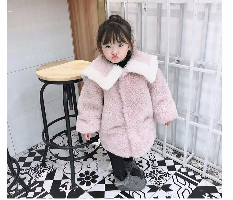 Dollplus/Коллекция года, модная детская зимняя верхняя одежда и пальто детское меховое пальто для девочек Детская куртка с искусственным мехом, одежда пальто с мехом От 2 до 8 лет