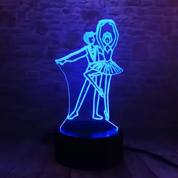 

Lovely 3D Nightlight Visual Illusion Led Color Change Touch Light Desk Model Dancing Girls Figure Toys Kids