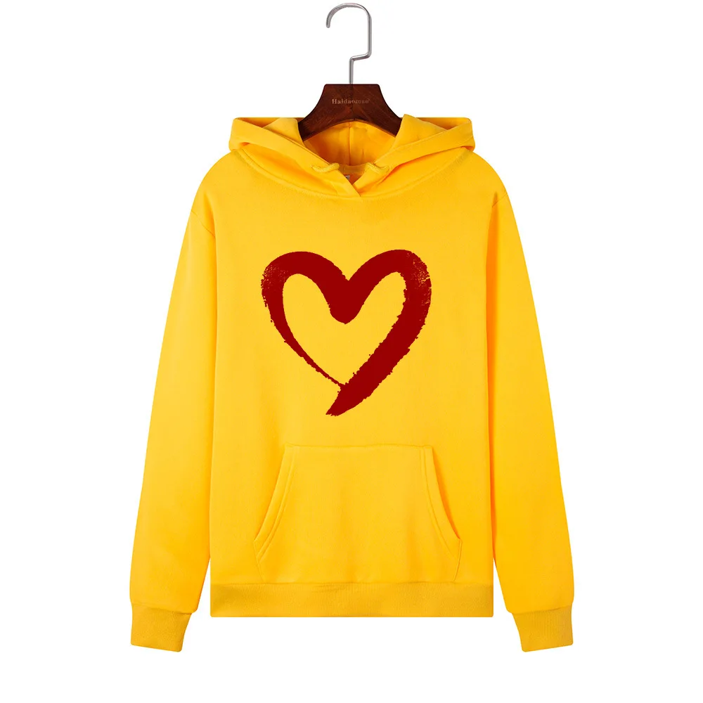 SINGRAIN женские негабаритных толстовки с капюшоном и принтом Love Hoddies уличная толстовка с капюшоном свободные зимние женские Polerones