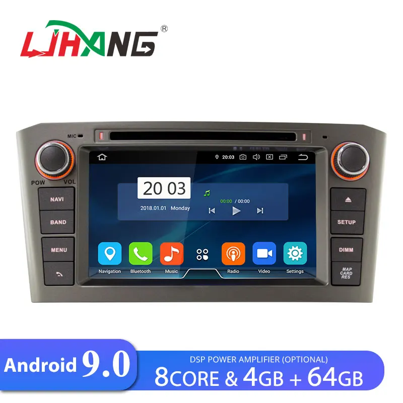 LJHANG автомобильный dvd-плеер Android 9,0 для Toyota AVENSIS 2005 2006 2007 мультимедийный автомобильный Радио 8 ядерный gps wifi автоаудио стерео ips fm