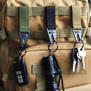 DOOPAI Men's Belt Multi-Function Outdoor Tactical Nylon Webbing Belt Key Hang Buckle Mountaineering Portable Eagle Hook Hook