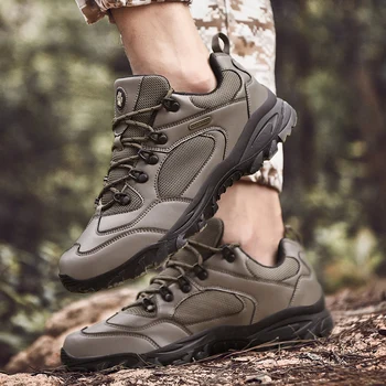 

Genuine Leather Men Outdoor Shoes Men's Tactical Boots Breathable Sneaker Mountain Hiking Shoes Men Hunting Boots 2019 New