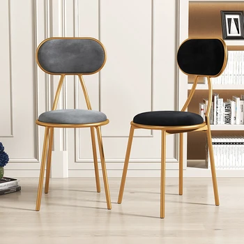 

Nordic Dining chair Makeup Chair Ins Household Backrest Concise Leisure Time Light Luxury Dining Chair Café Tea With Milk Stool