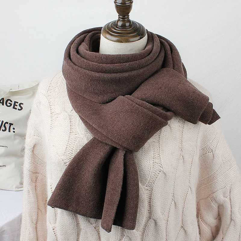 Brand women winter scarf Korean version solid color bib men long dual-purpose knitting thickened warm shawl Lovers fashion scarf