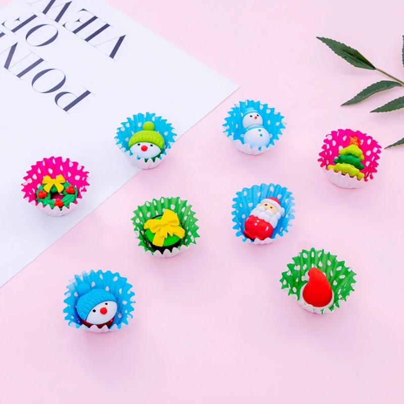 10 упаковок креативных рождественских ластиков, набор случайных ластиков kawaii, школьные принадлежности для детей, подарки для фестиваля, вечерние