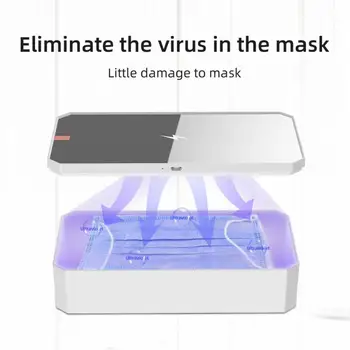 

4 in1 Portable Disinfection UVC Phone mask Fast Charger uv sterilizer uvc lamp sterilizer sterilizzatore uv box Fashion Mirror