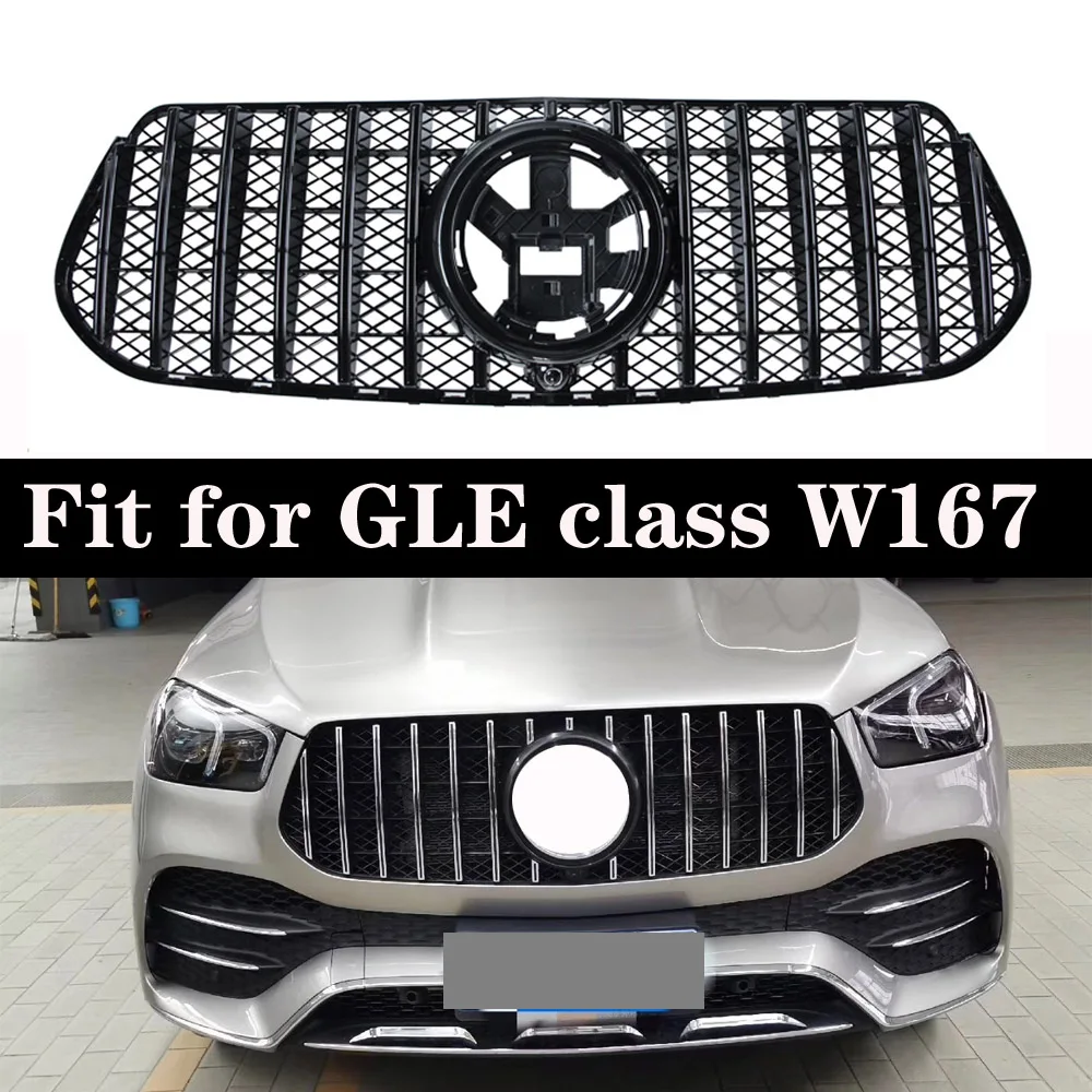 W167 GT Передние решетки для Mercedes GLE class w167 GLE300 GLE350 GLE400 GLE450 ABS гоночные решетки украшения автомобиля