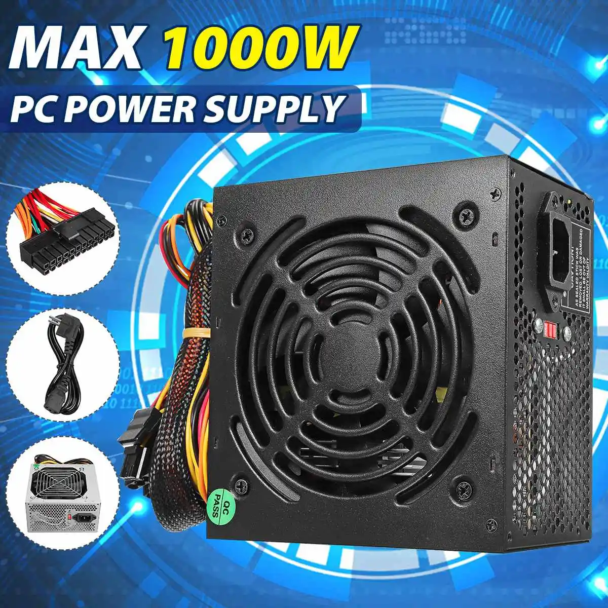 1000w Power Supply Psu Pfc Silent Fan Atx 24pin 12v Pc Computer Sata Gaming Pc Power Supply For