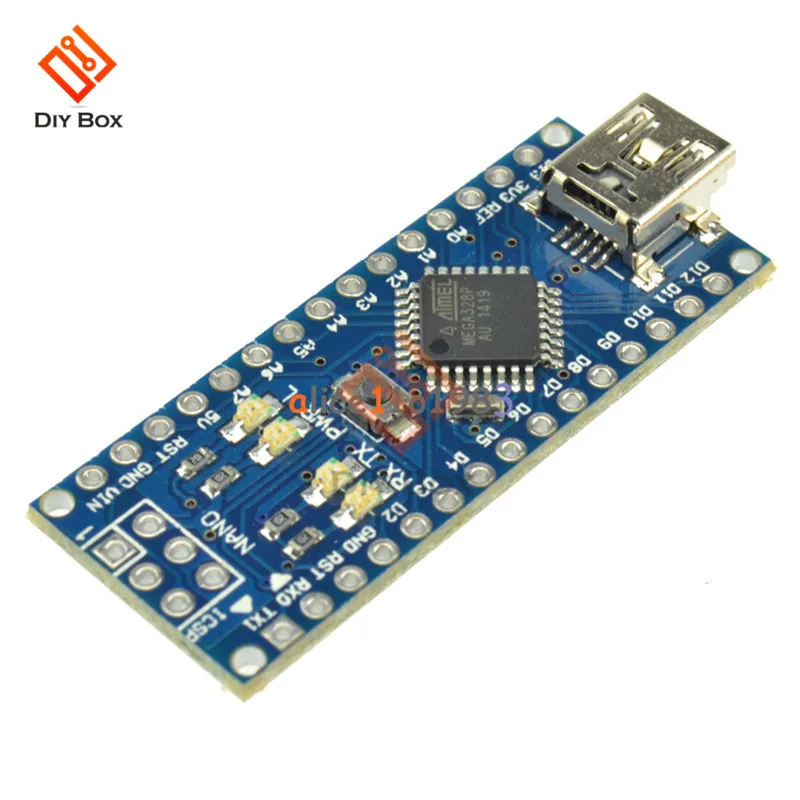 5 шт. Mini USB CH340 Nano 3,0 ATmega328P плата контроллера Nano CH340 USB драйвер ATmega328 совместимый для Arduino Nano V3.0