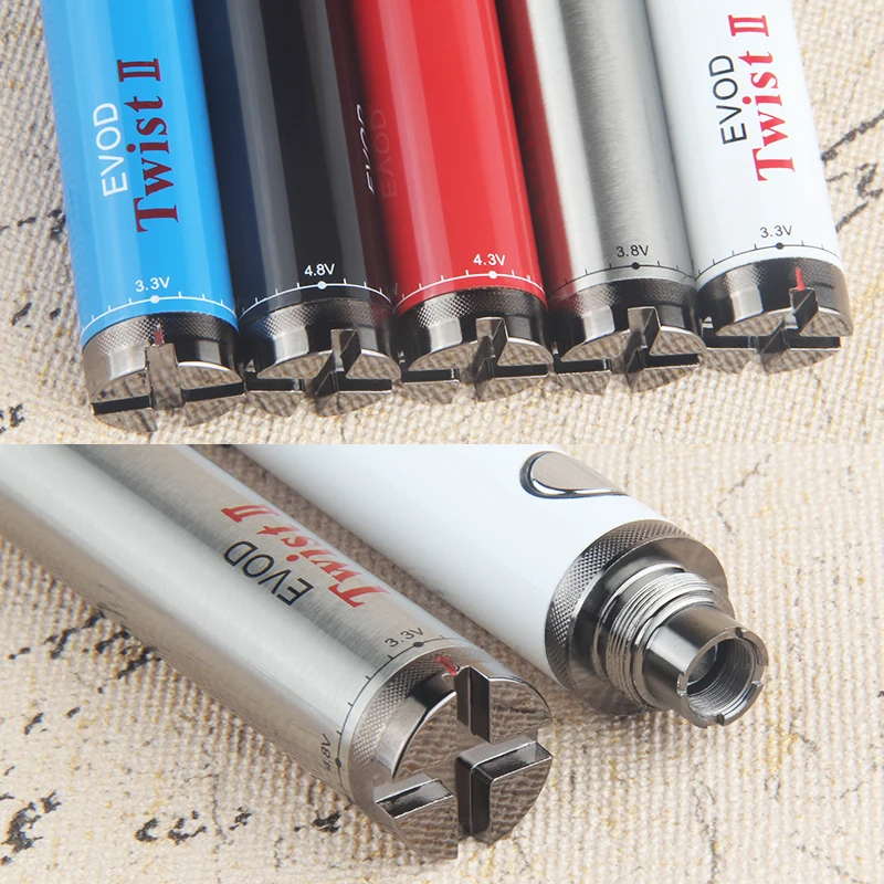 1 шт. EVOD Twist II 2 vaporizador переменное напряжение 3,3 V~ 4,8 V vape мод электронная сигарета vape для электронной сигареты EGO 510 Атомайзер