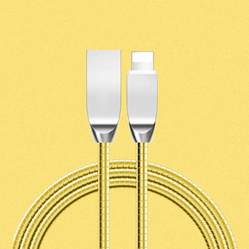 1 м Зарядное устройство USB кабель для iphone X XR 10 XS Max 7 8 6 6S Plus 5 5SE ipad Быстрая зарядка мобильный телефон источник данных шнур длинный короткий - Цвет: Золотой