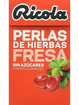 

Ricola - Perlas de Hierbas Fresa y Menta sin azúcares - 25 g - [Pack de 10]