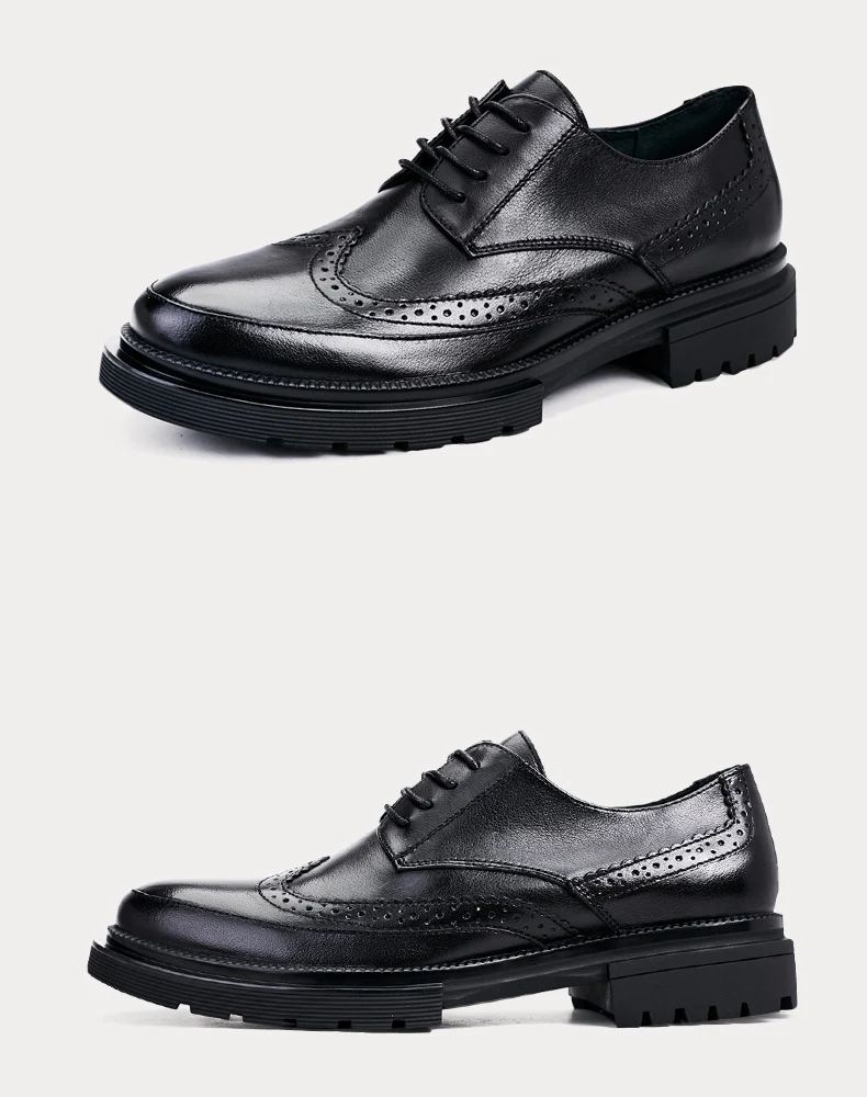 Bullock/повседневная мужская обувь на толстой подошве со шнуровкой в деловом стиле Мужские модельные туфли роскошная мужская обувь с круглым