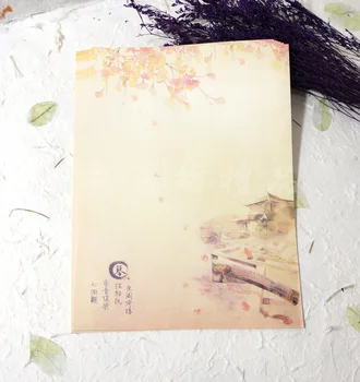 

Ancient style beautiful writing paper envelope ancient rhyme Chinese style retro writing paper envelope court 8pcs/set