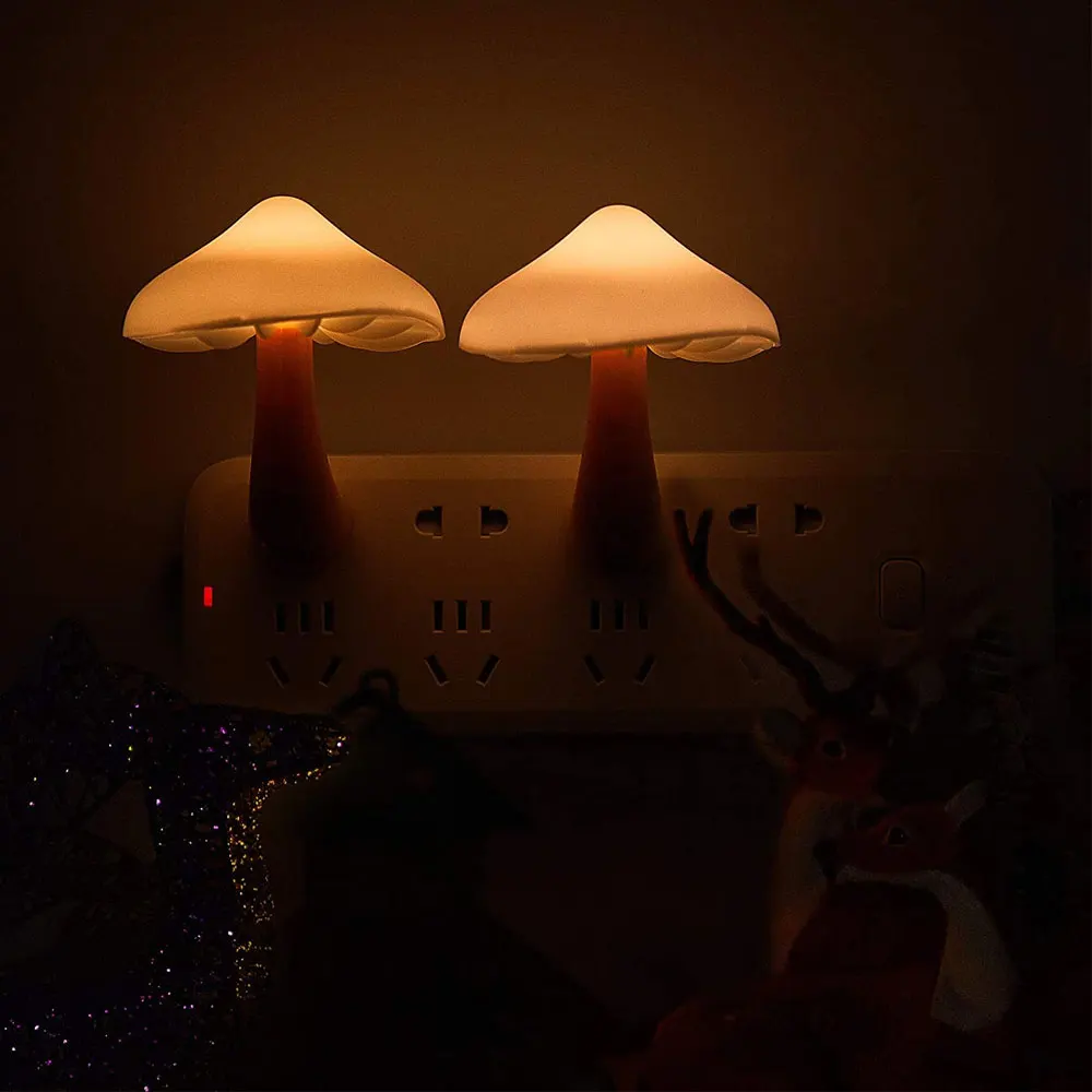 LED Night Light Plug in Lamp 7-Color Changing Cute Mushroom Light Sensor Night Lights for Adults Kids NightLight night stand lamps Night Lights