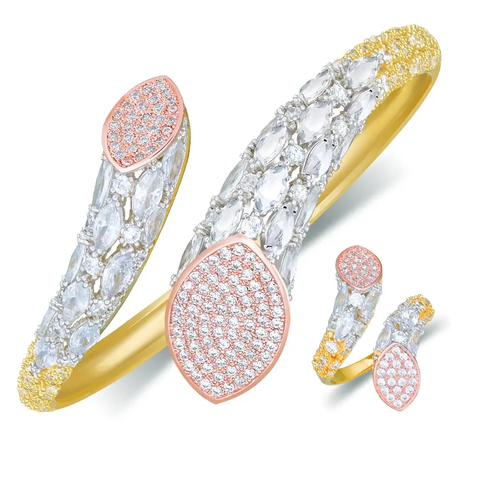 Женский набор колец ModemAngel из меди и фианита класса ААА вечерние свадебные