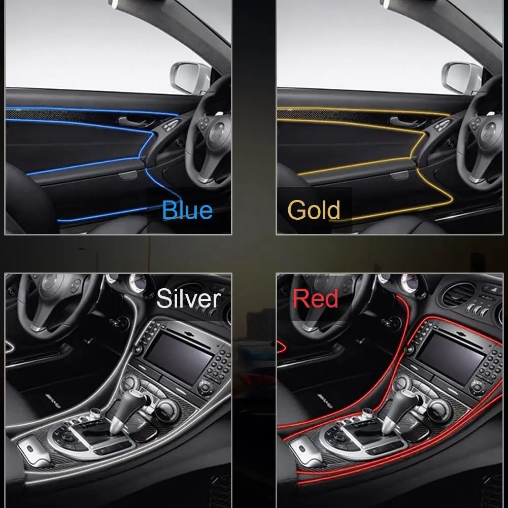 5M Car Dashboard Insert Flexible Trim Auto Interior Door Edge Decorative Moulding Strip Accessoires With Scraper car air conditioner trim interior mouldings car moulding decoration interior moulding trim strip